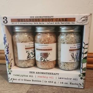 WELLNESS BODY CARE Set of 3) Aromatherapy Bath Salts with Essential Oil This
